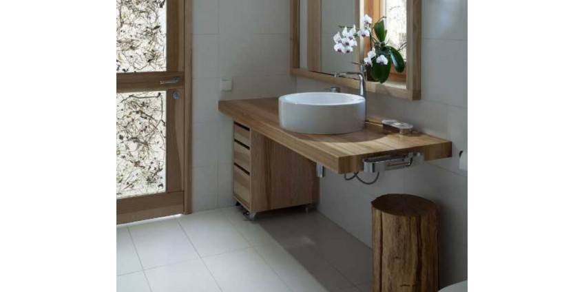 Столешница в ванную из дерева: инструкция по изготовлению, уходу и реставрации, деревянная столешница под раковину,деревянные столешницы для ванной,чем покрыть столешницу,своими руками,чем обработать,