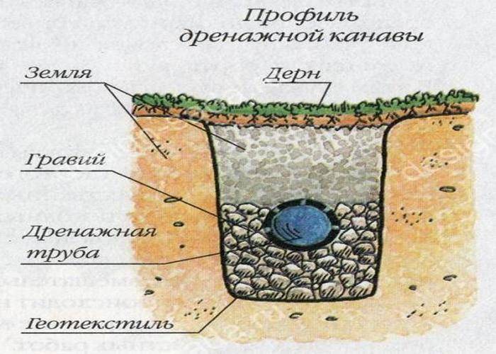 Дренаж участка схема в разрезе