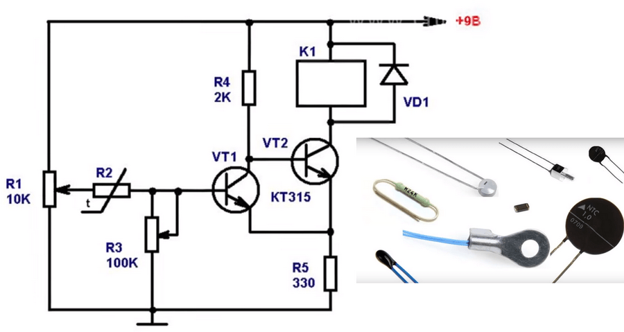 Простое термореле схема
