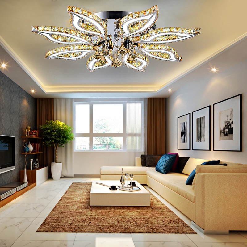 Современные потолочные люстры для гостиной: варианты и фото