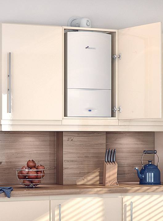 Как спрятать газовый котел на кухне – дизайн идеи с фото